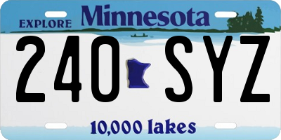 MN license plate 240SYZ