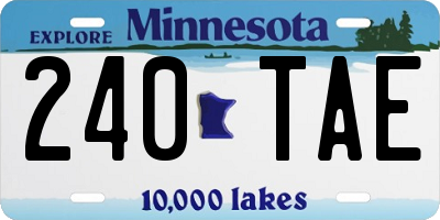MN license plate 240TAE