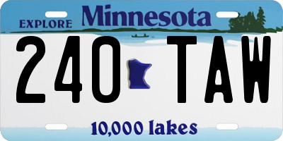 MN license plate 240TAW