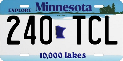 MN license plate 240TCL