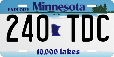 MN license plate 240TDC