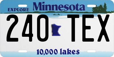 MN license plate 240TEX