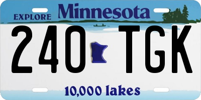 MN license plate 240TGK