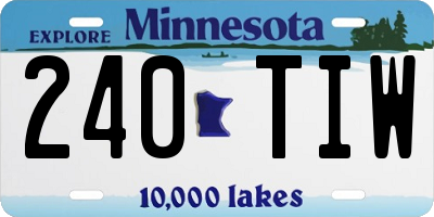 MN license plate 240TIW