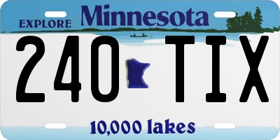 MN license plate 240TIX