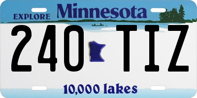 MN license plate 240TIZ