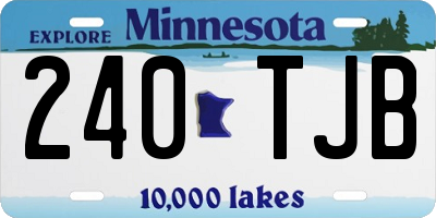 MN license plate 240TJB