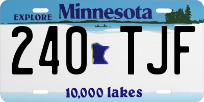MN license plate 240TJF
