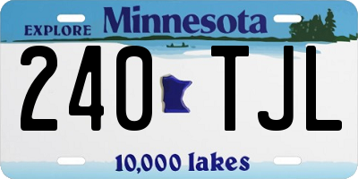 MN license plate 240TJL