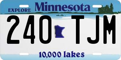 MN license plate 240TJM