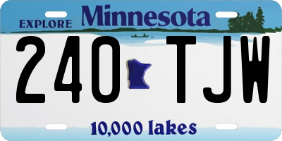 MN license plate 240TJW