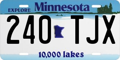 MN license plate 240TJX