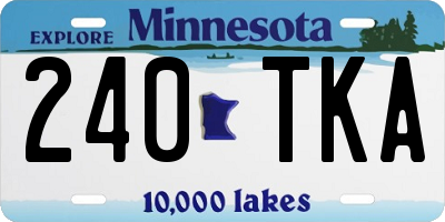 MN license plate 240TKA