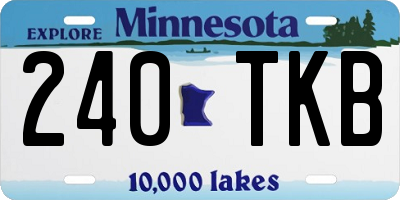MN license plate 240TKB