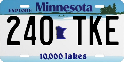 MN license plate 240TKE