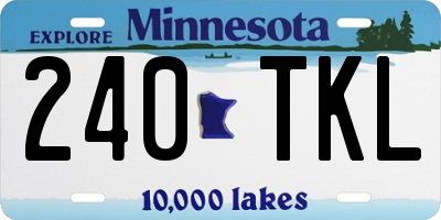 MN license plate 240TKL