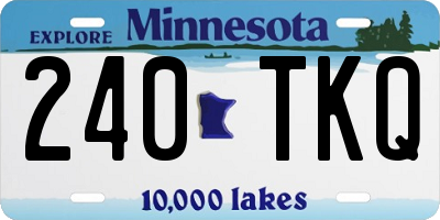 MN license plate 240TKQ