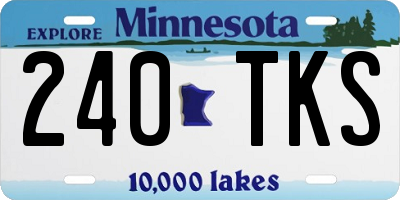 MN license plate 240TKS
