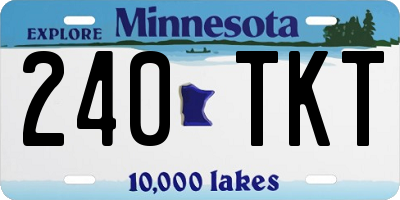 MN license plate 240TKT