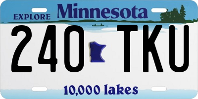 MN license plate 240TKU