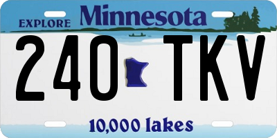 MN license plate 240TKV