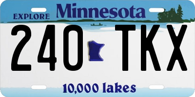 MN license plate 240TKX