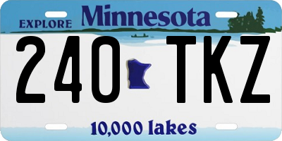 MN license plate 240TKZ
