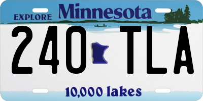 MN license plate 240TLA