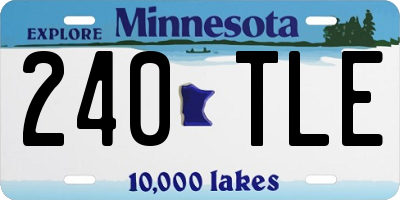 MN license plate 240TLE
