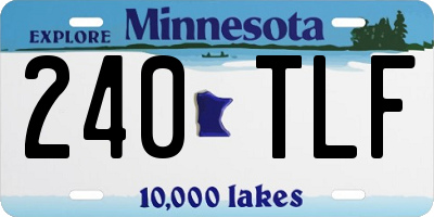 MN license plate 240TLF