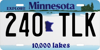 MN license plate 240TLK