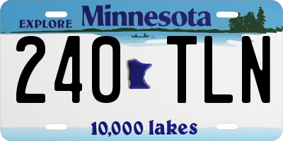 MN license plate 240TLN
