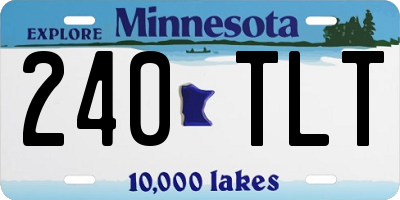 MN license plate 240TLT
