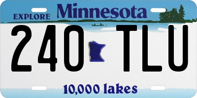 MN license plate 240TLU
