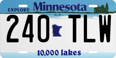 MN license plate 240TLW
