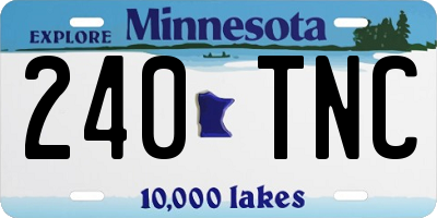 MN license plate 240TNC