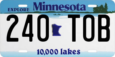MN license plate 240TOB