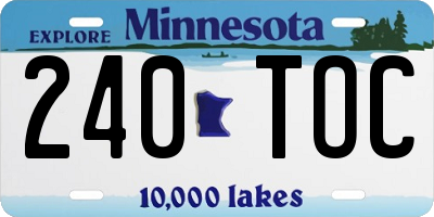 MN license plate 240TOC