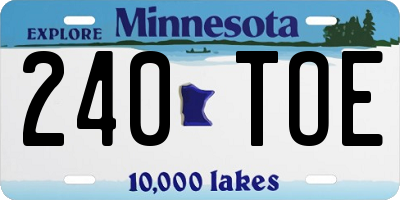 MN license plate 240TOE