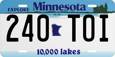MN license plate 240TOI