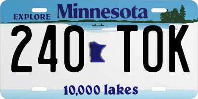 MN license plate 240TOK