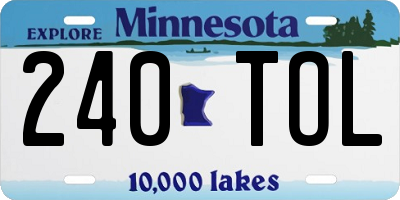 MN license plate 240TOL