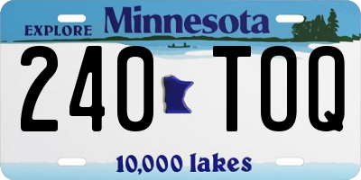 MN license plate 240TOQ