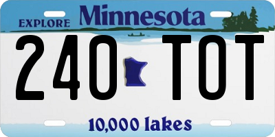 MN license plate 240TOT