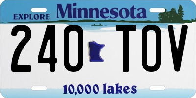 MN license plate 240TOV