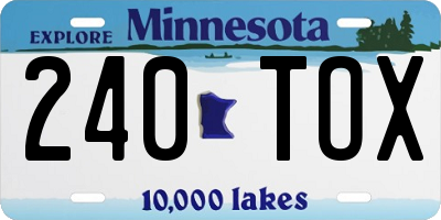 MN license plate 240TOX