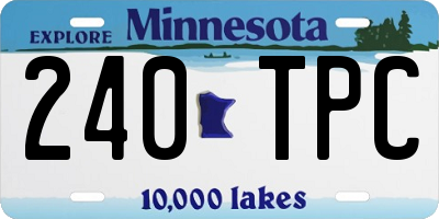 MN license plate 240TPC