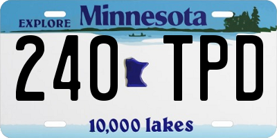 MN license plate 240TPD