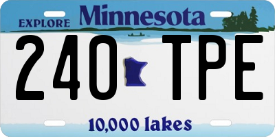MN license plate 240TPE