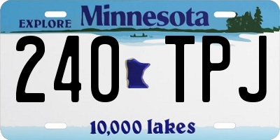 MN license plate 240TPJ